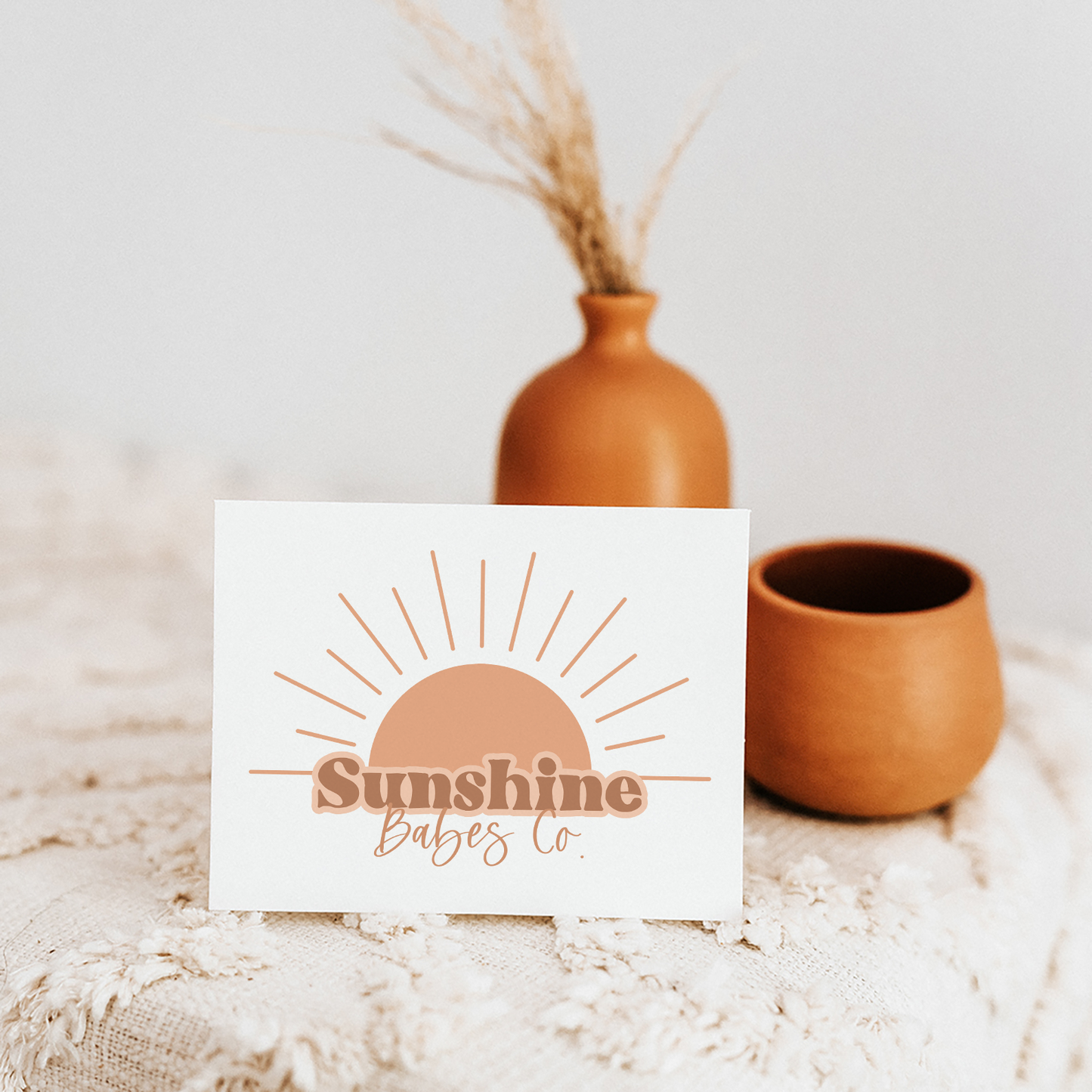 Sunshine Babes Co. | Premade Logo Design | Sun, Boho, Retro, Sunset, Bohemian, Beach