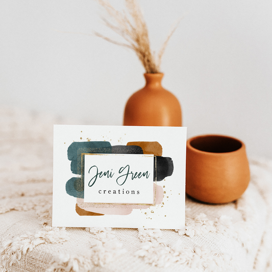 Jeni Green | Premade Logo Design | Modern Abstract, Paint Strokes, Messy Boho, Bohemian
