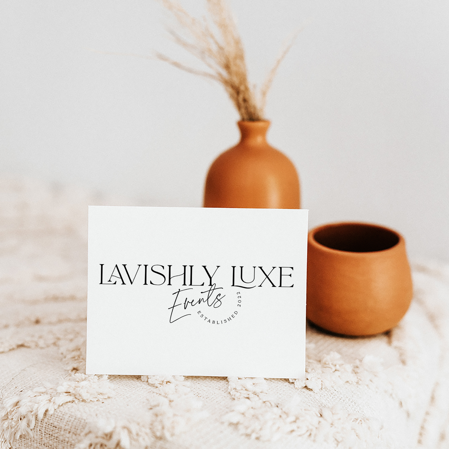 Lavishly Luxe Events | Premade Logo Design | Text, Modern Boho, Bohemian, Contemporary