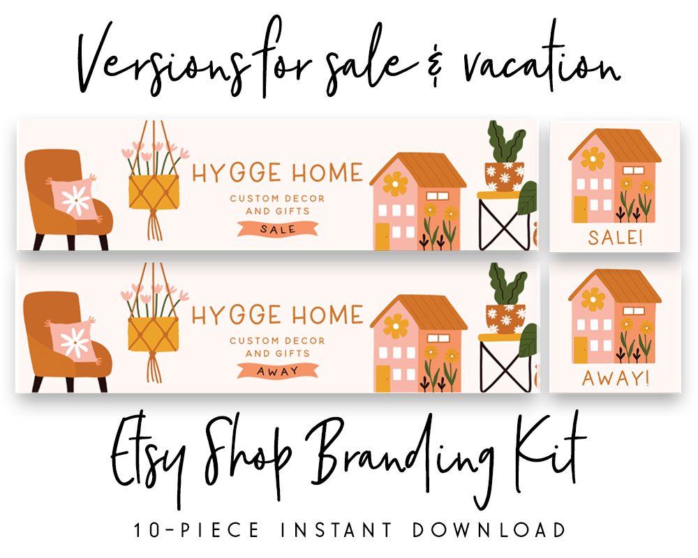Hygge Home | Etsy Shop Branding Kit | Boho, Scandinavian, Furniture, Home Decor