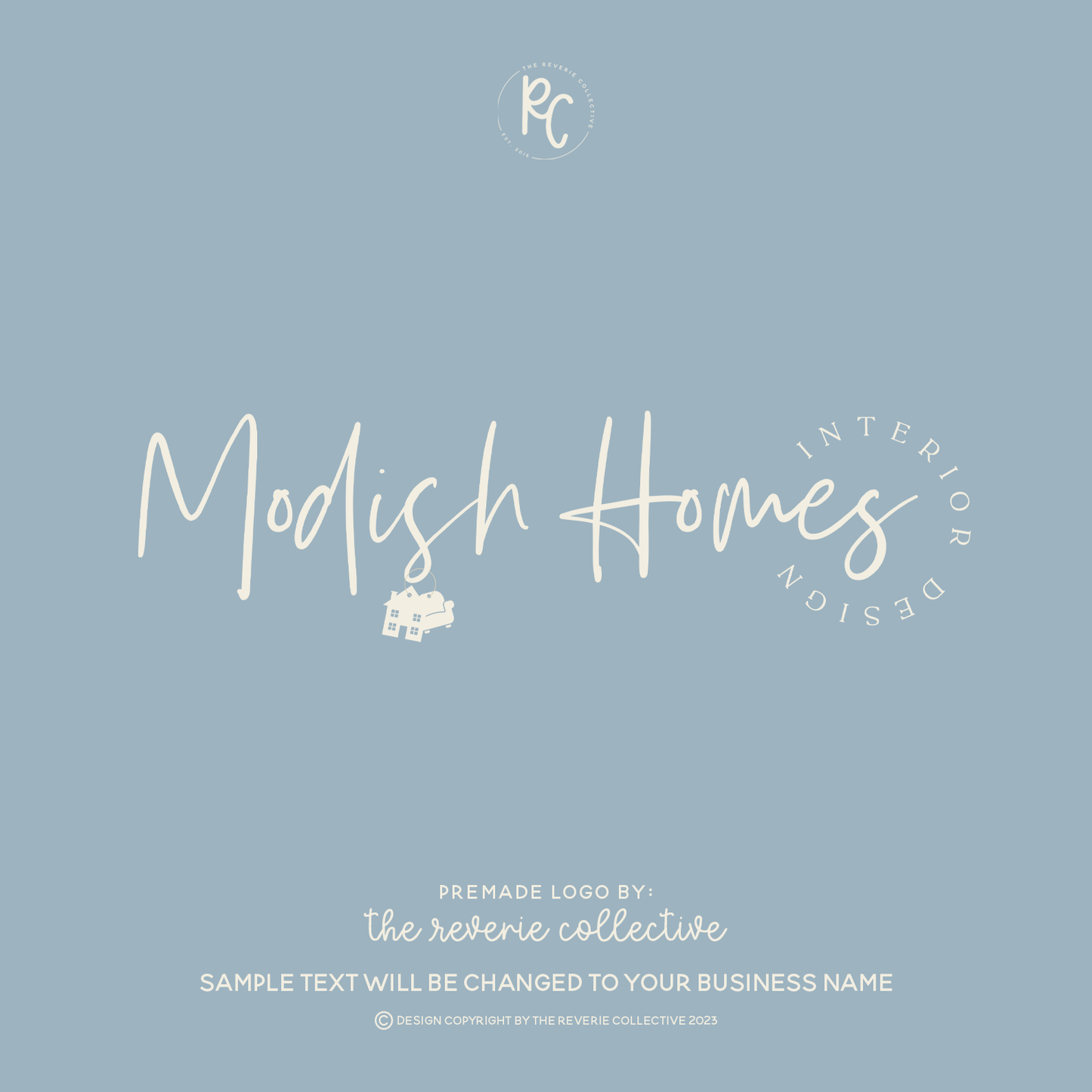 Modish Homes | Premade Logo Design | House, Armchair, Realtor, Real Estate, Interior Design