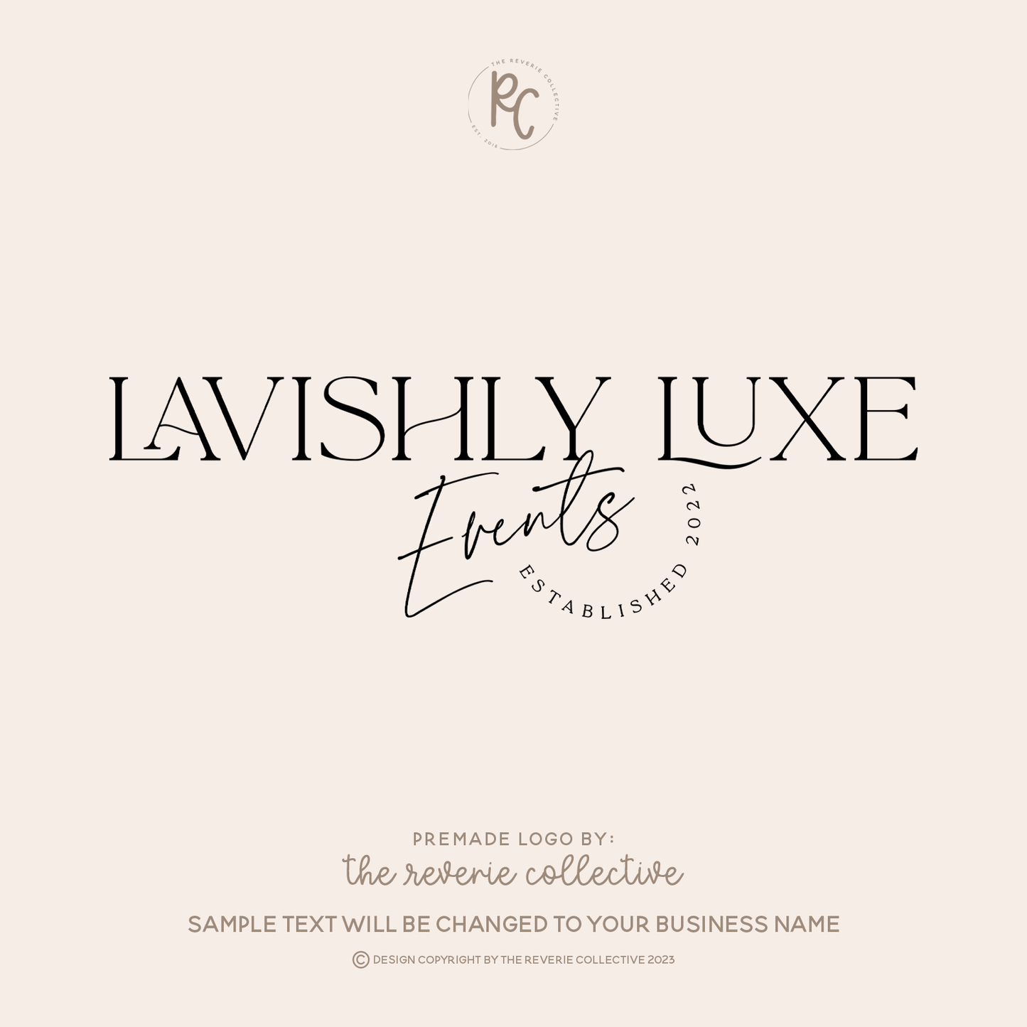 Lavishly Luxe Events | Premade Logo Design | Text, Modern Boho, Bohemian, Contemporary
