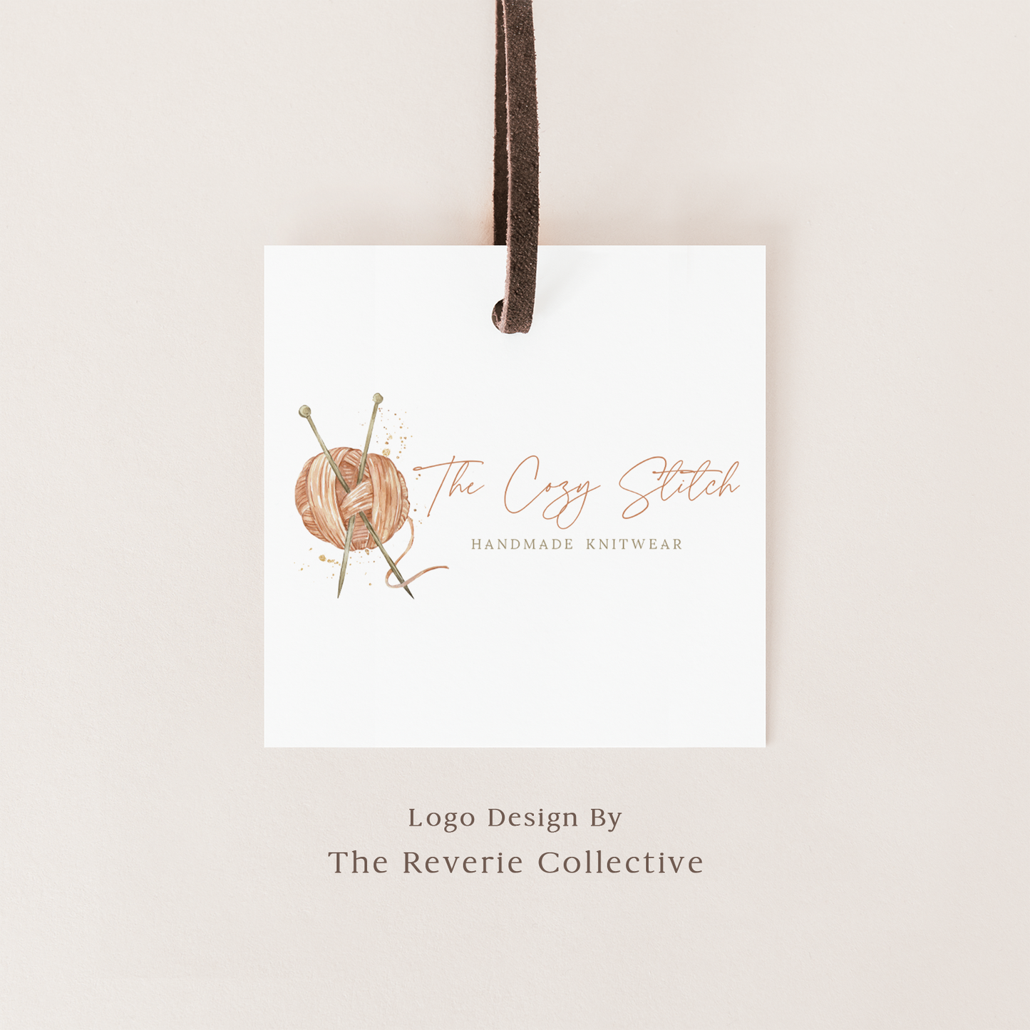 The Cozy Stitch | Premade Logo Design | Knit, Yarn Ball, Knitting Needles, Crochet, Amigurumi