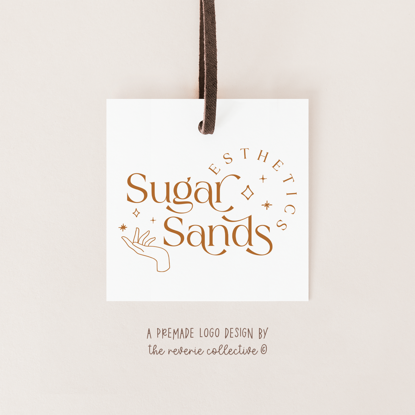 Sugar Sands | Premade Logo Design | Modern Boho, Hand, Line Art, Sparkle, Bohemian