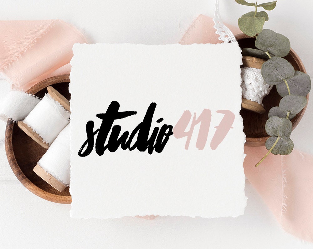 Studio 417 | Premade Logo Design | Grunge, Hand Lettered, Modern, Minimal
