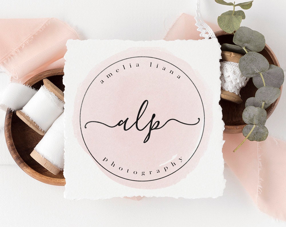 Amelia Liana | Premade Logo Design | Watercolor, Pastel, Calligraphy, Monogram