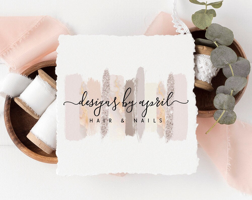 Designs By April | Premade Logo Design | Marble, Brush Stroke, Gold, Beauty