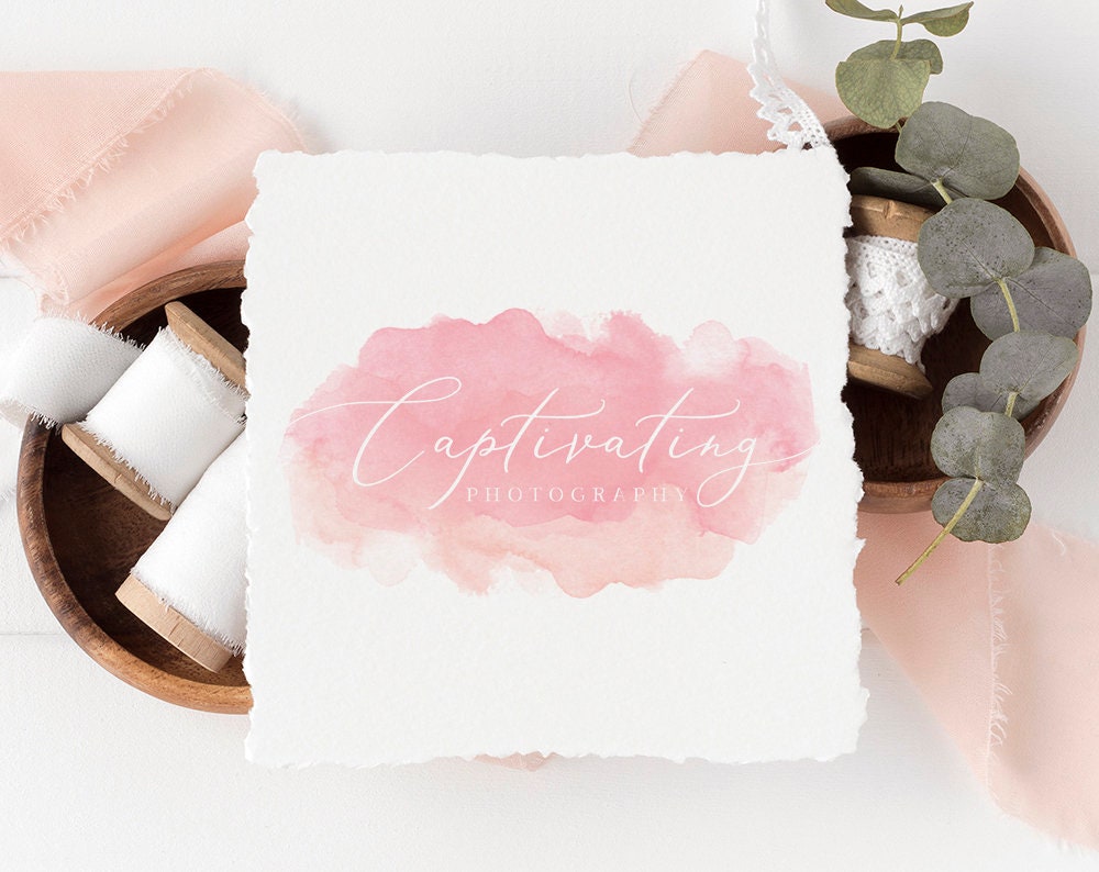 Captivating | Premade Logo Design | Watercolor, Pastel, Calligraphy, Dreamy, Airy