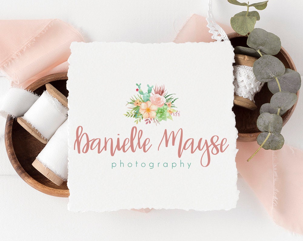 Danielle Mayse | Premade Logo Design | Colorful, Cactus, Succulent, Tropical