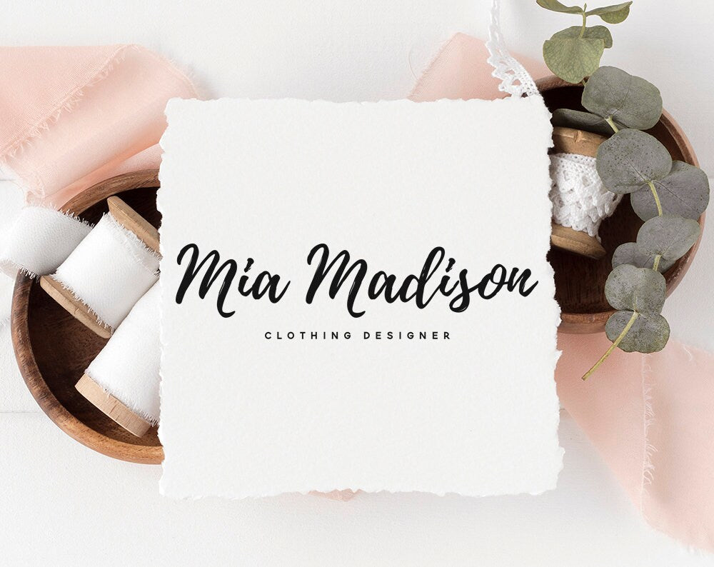 Mia Madison | Premade Logo Design | Calligraphy, Modern, Script, Minimal, Text Only