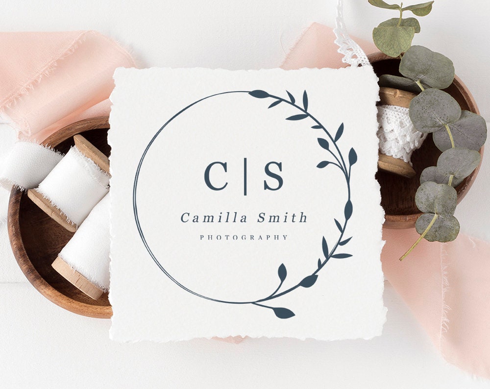 Camilla Smith | Premade Logo Design | Botanical, Round Circle, Elegant