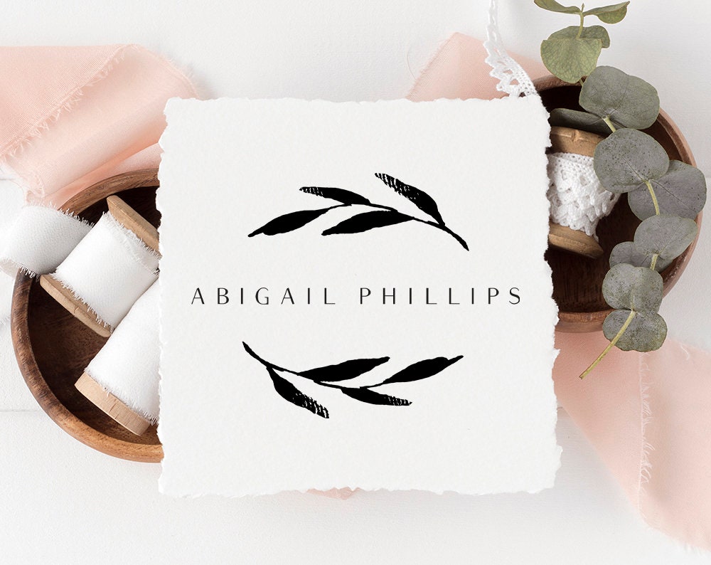Abigail Phillips | Premade Logo Design | Minimal, Branches, Laurel Wreath, Botanical