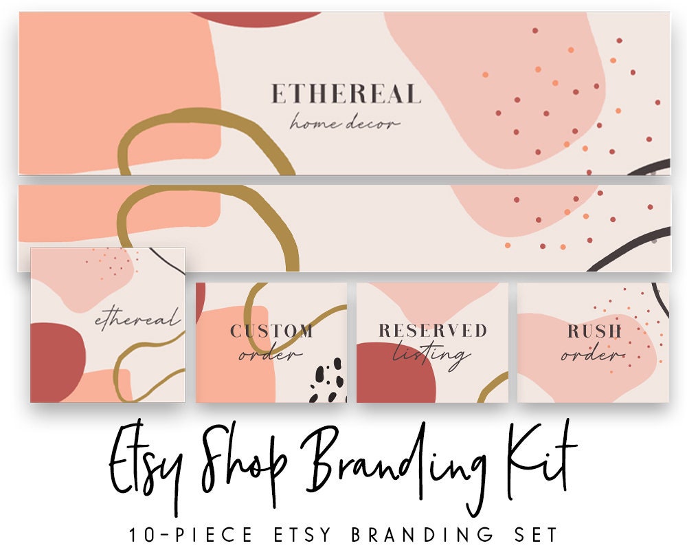 Ethereal | Etsy Shop Branding Kit | Modern Boho, Abstract, Geometric