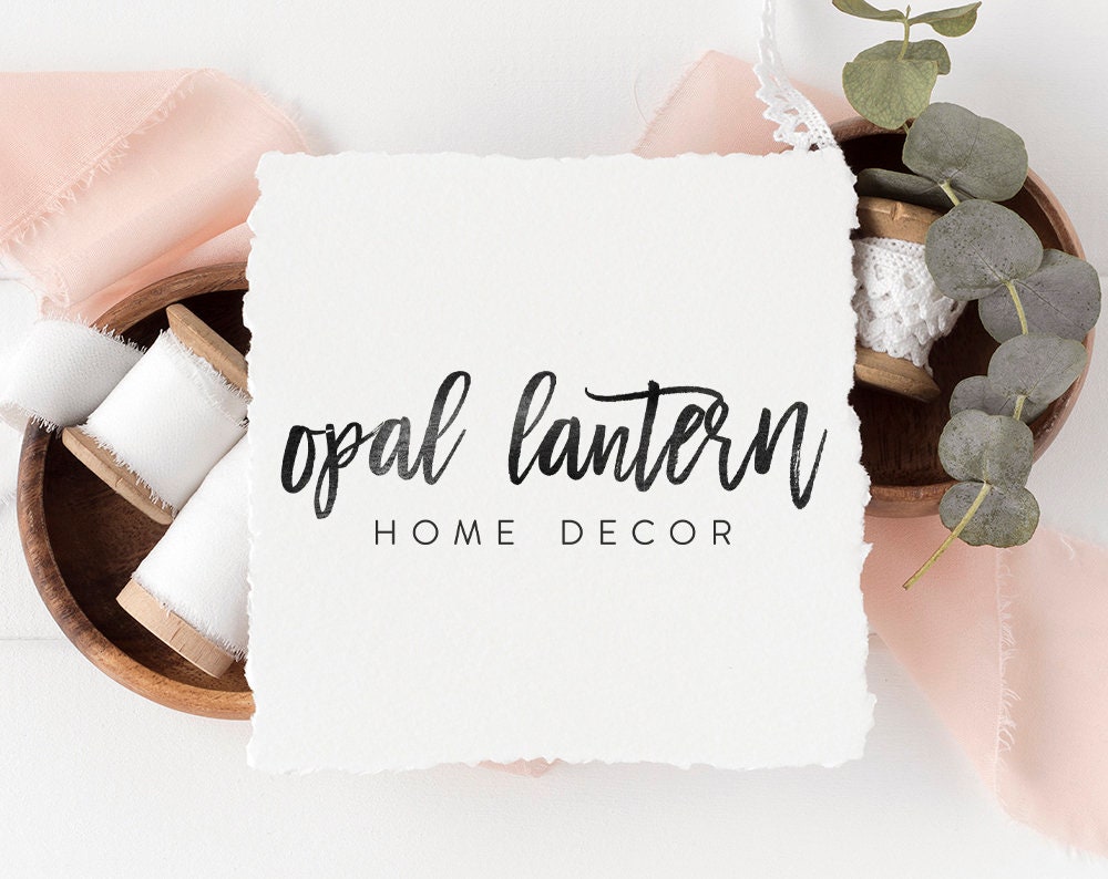 Opal Lantern | Premade Logo Design | Handwritten, Calligraphy, Text Only, Romantic