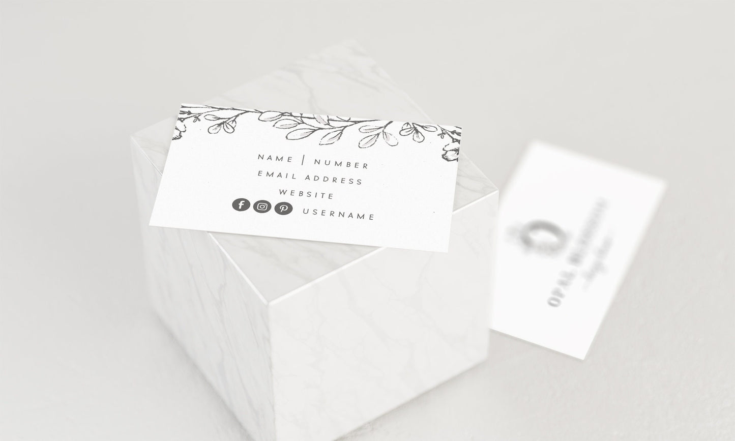 Opal Blossom | Premade Business Card Design | Fine Art, Farmhouse, Hand Drawn