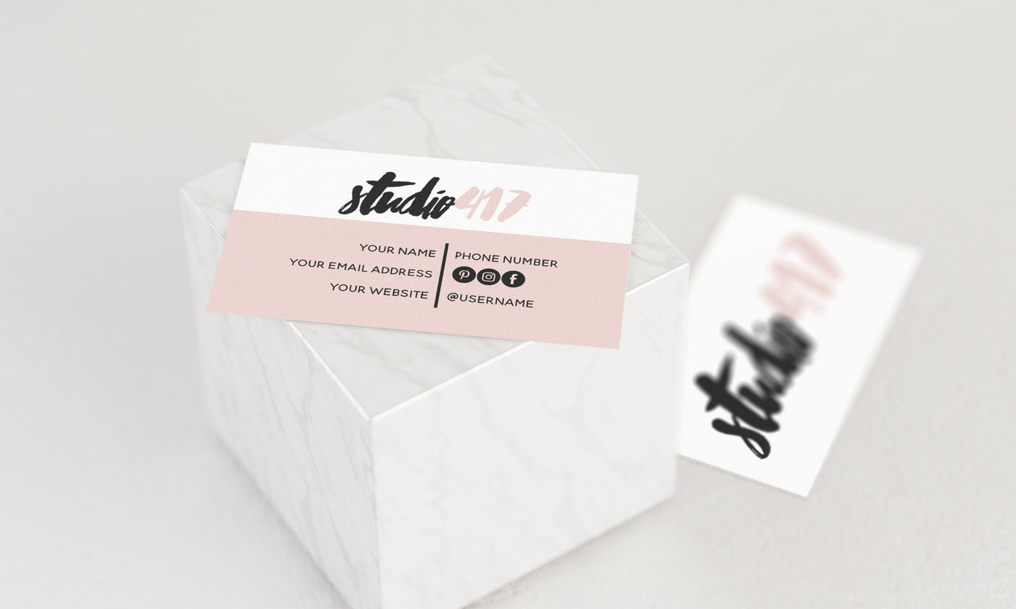 Studio 417 | Premade Business Card Design | Glam, Fashion, Beauty, Salon