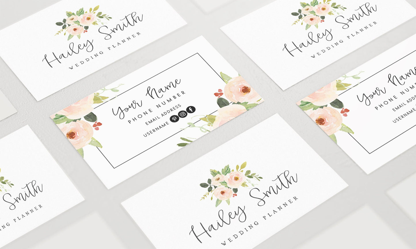Hailey Smith | Premade Business Card Design | Floral, Farmhouse, Feminine