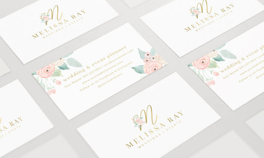 Melissa Ray | Premade Business Card Design | Feminine, Pastel, Flora, Monogram