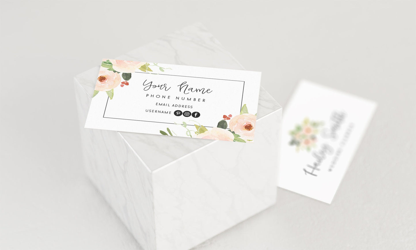 Hailey Smith | Premade Business Card Design | Floral, Farmhouse, Feminine