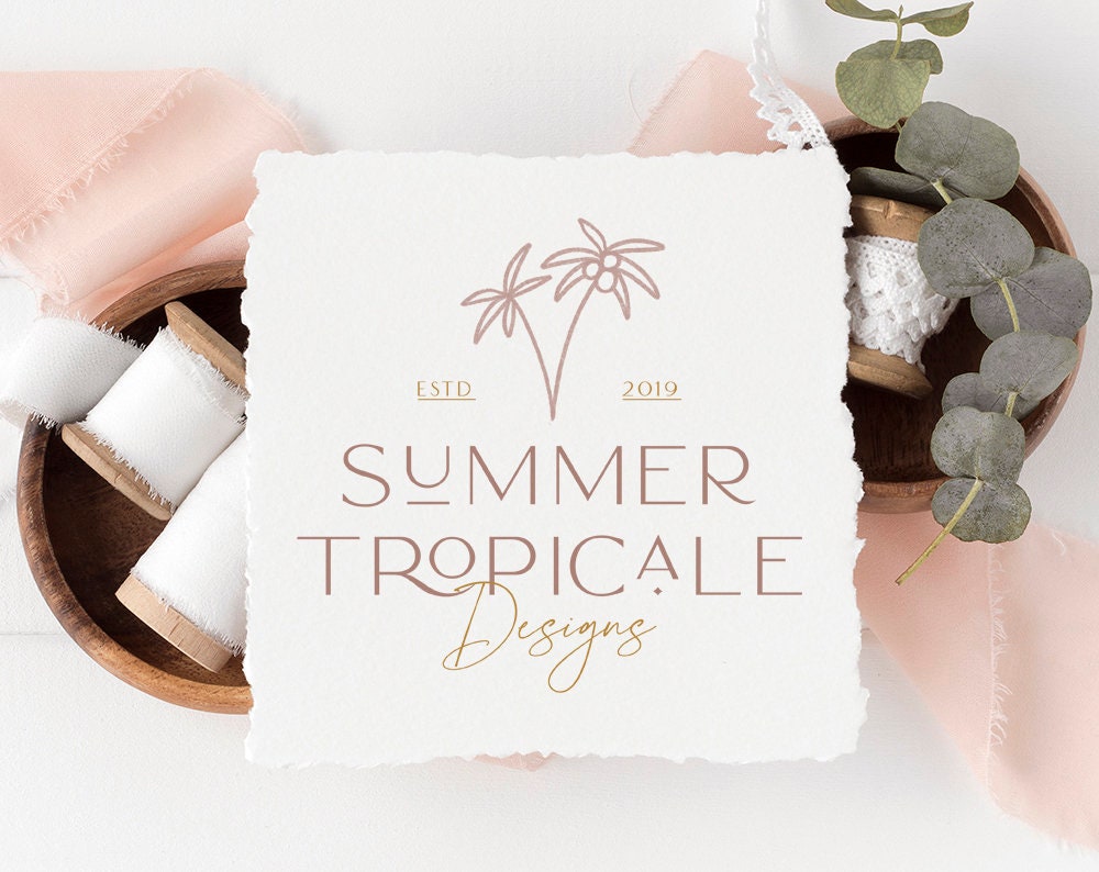 Summer Tropicale | Premade Logo Design | Boho, Palm Tree, Tropical, Modern