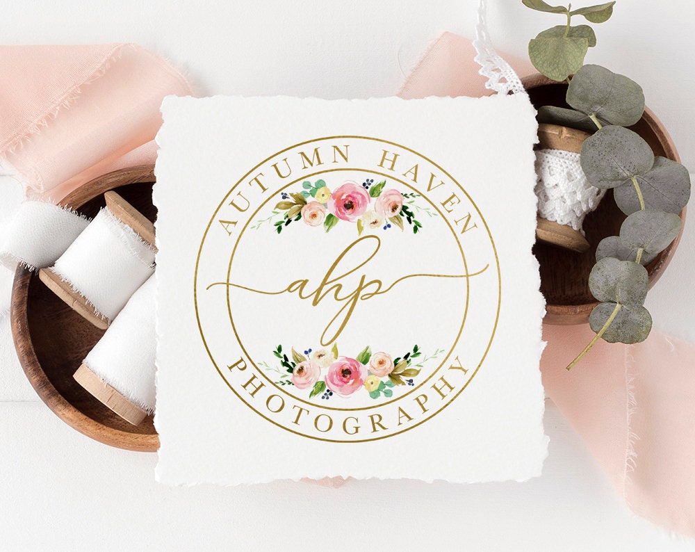 Autumn Haven | Premade Logo Design | Floral, Circle, Stamp, Monogram, Feminine