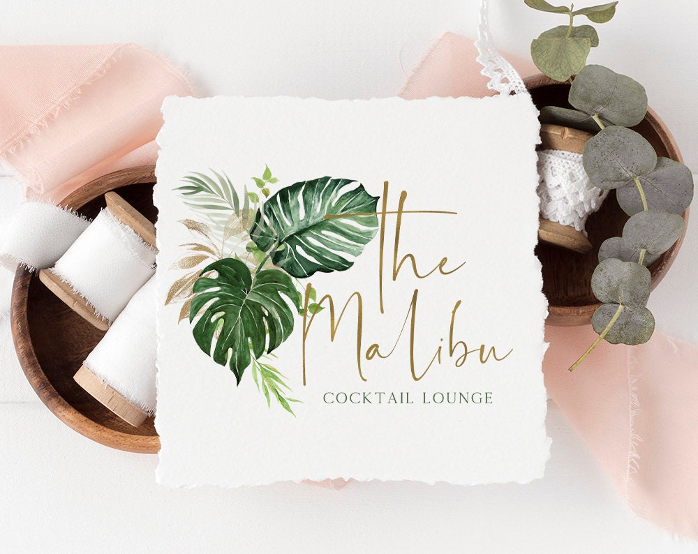 The Malibu | Premade Logo Design | Palm Frond, Summer, West Coast, Botanical, Greenery