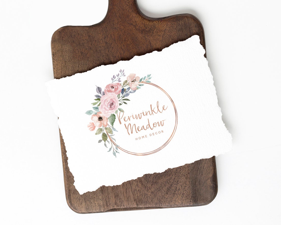 Periwinkle Meadow | Premade Logo Design | Wreath, Floral, Whimsical, Soft Pastel