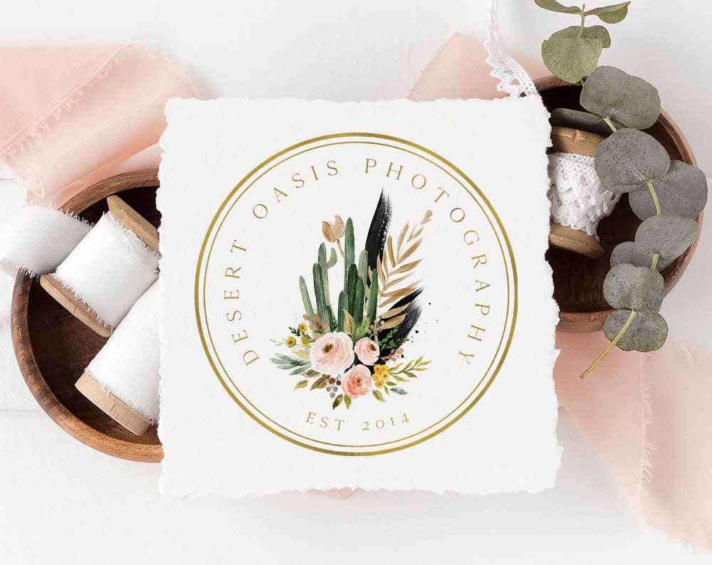 Desert Oasis | Premade Logo Design | Boho, Cactus, Western, Gypsy