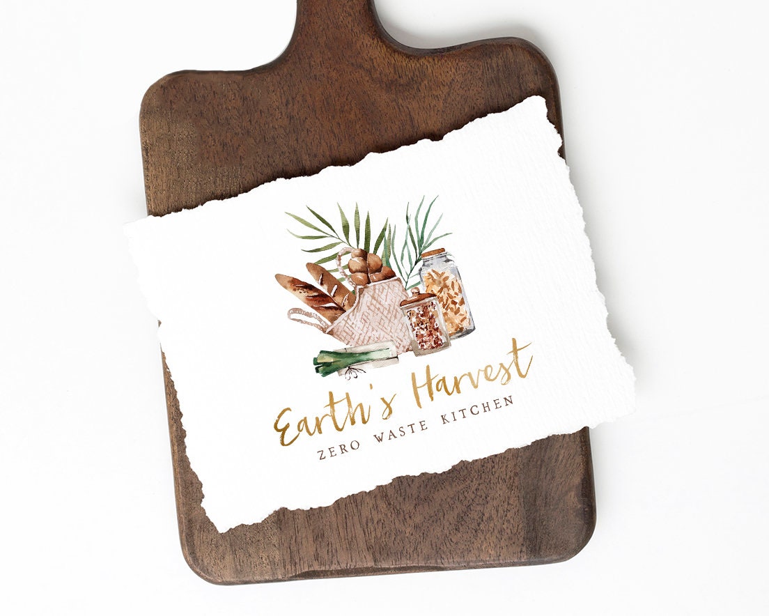 Earth's Harvest | Premade Logo Design | Bread Loaves, Groceries, Zero Waste, Organic
