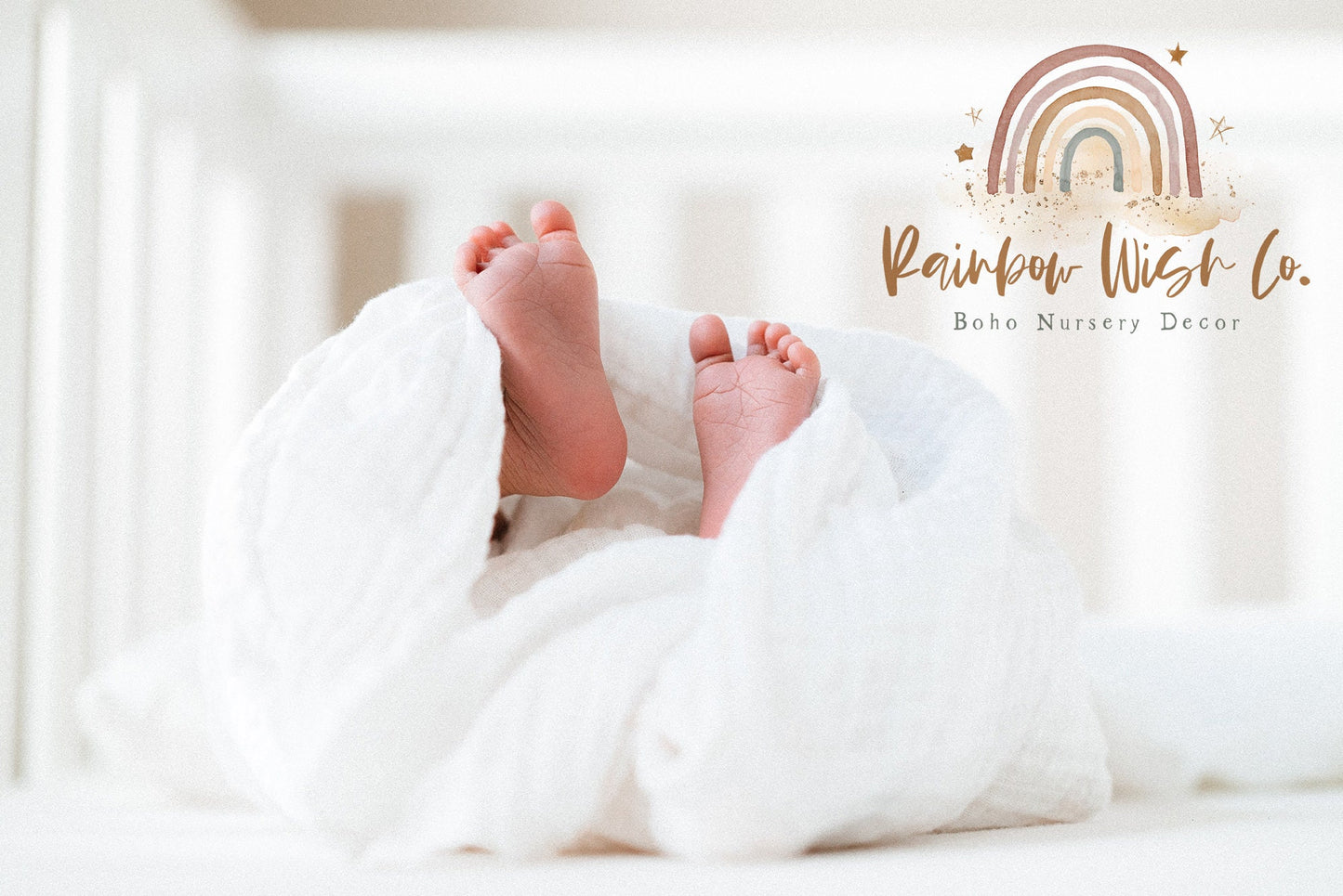 Rainbow Wish Co. | Premade Logo Design | Bohemian, Newborn, Boho, Cloud, Baby