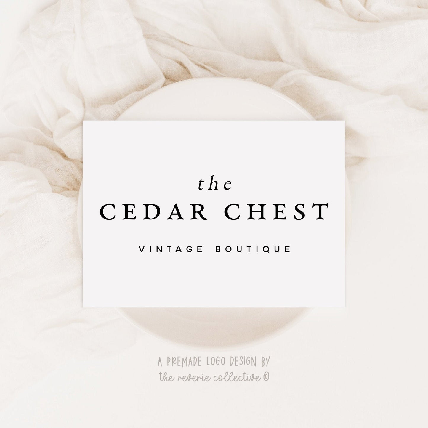 The Cedar Chest | Premade Logo Design | Rustic, Romantic, Text Only, Farmhouse