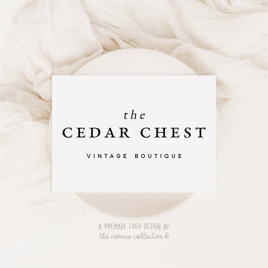 The Cedar Chest | Premade Logo Design | Rustic, Romantic, Text Only, Farmhouse