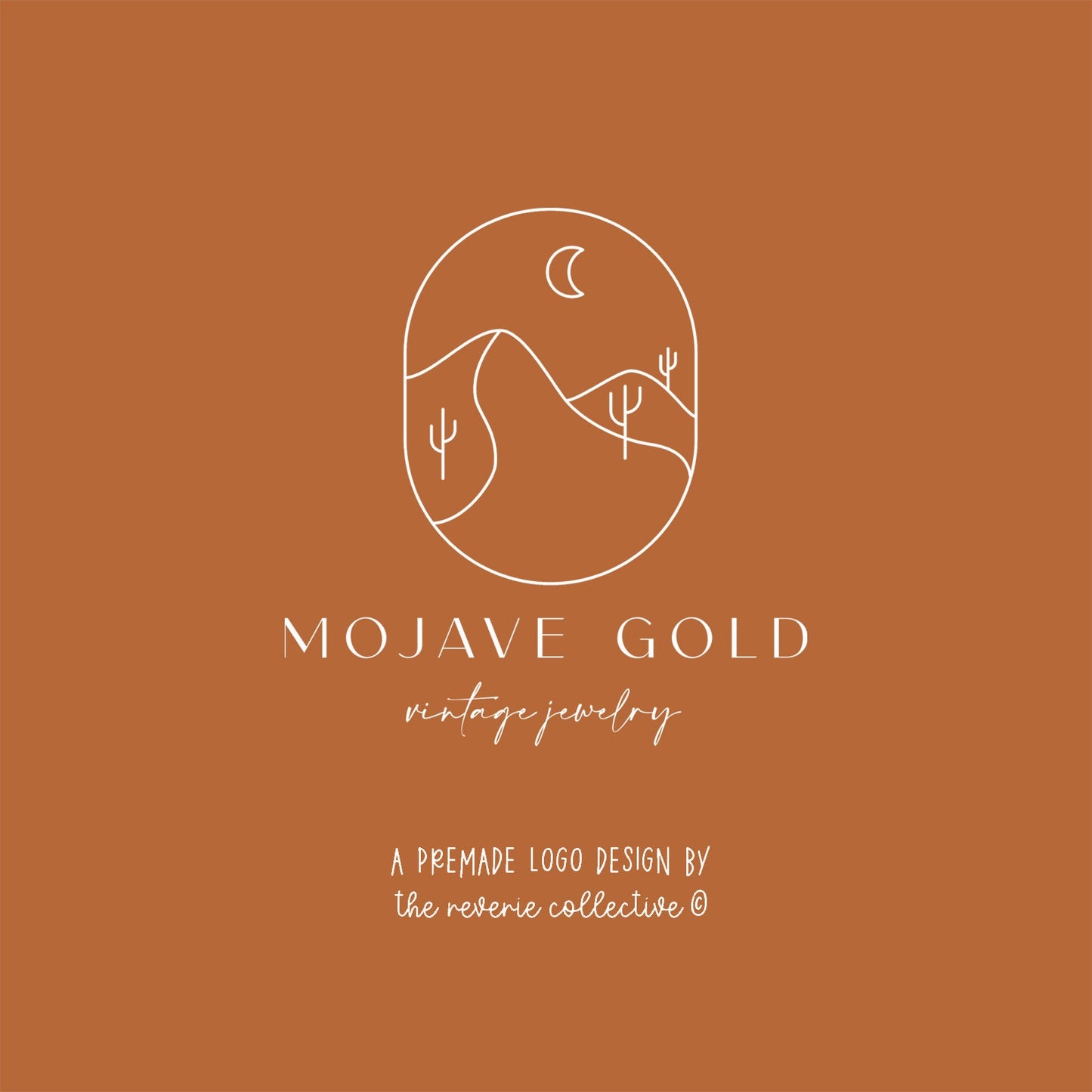 Mojave Gold | Premade Logo Design | Boho, Desert, Bohemian, Line Art