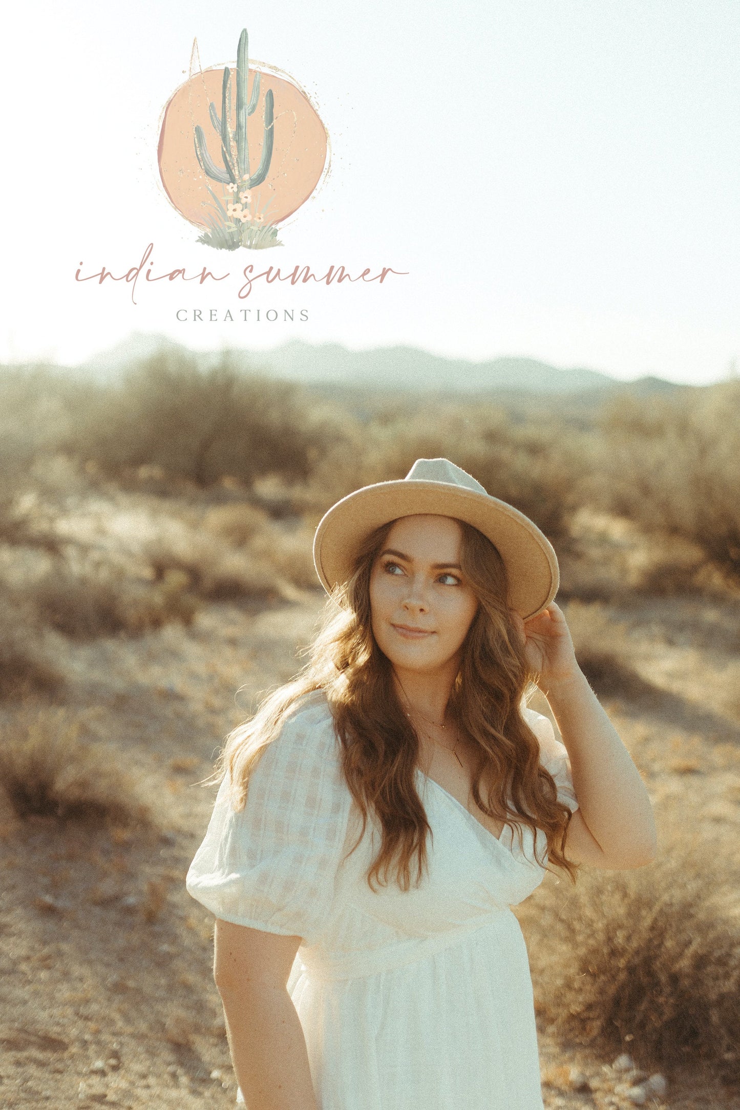 Indian Summer | Premade Logo Design | Cactus, Desert, Bohemian