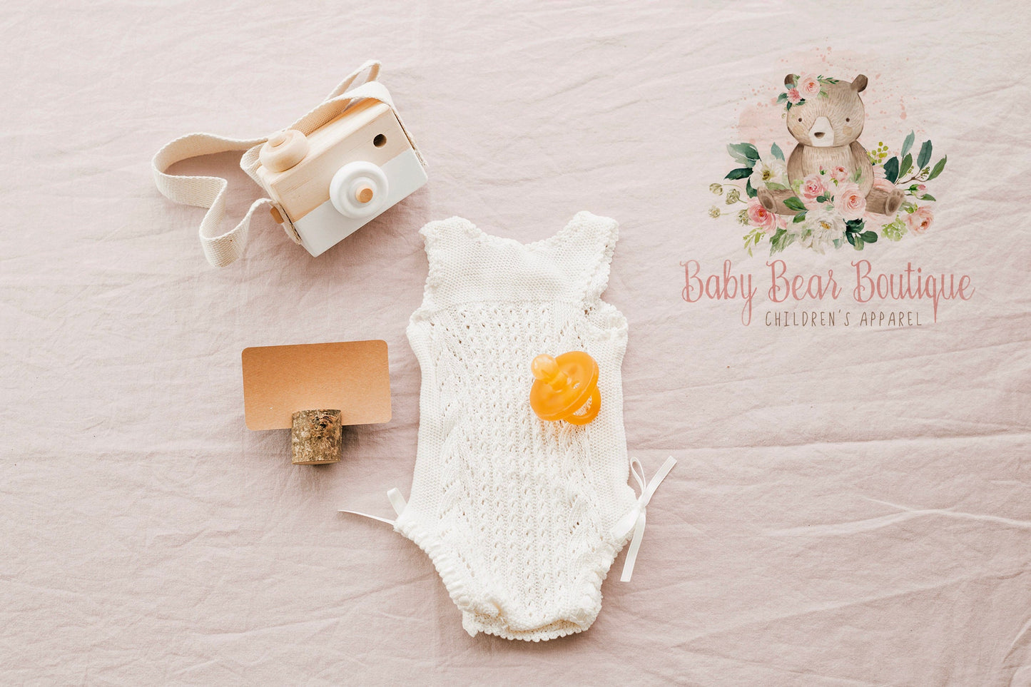 Baby Bear Boutique | Premade Logo Design | Children's, Kids, Watercolor Floral