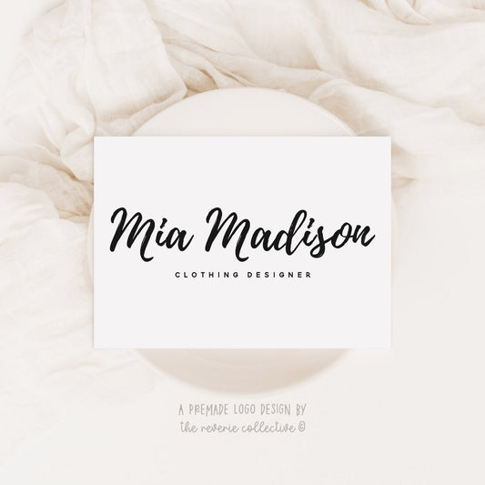 Mia Madison | Premade Logo Design | Calligraphy, Modern, Script, Minimal, Text Only