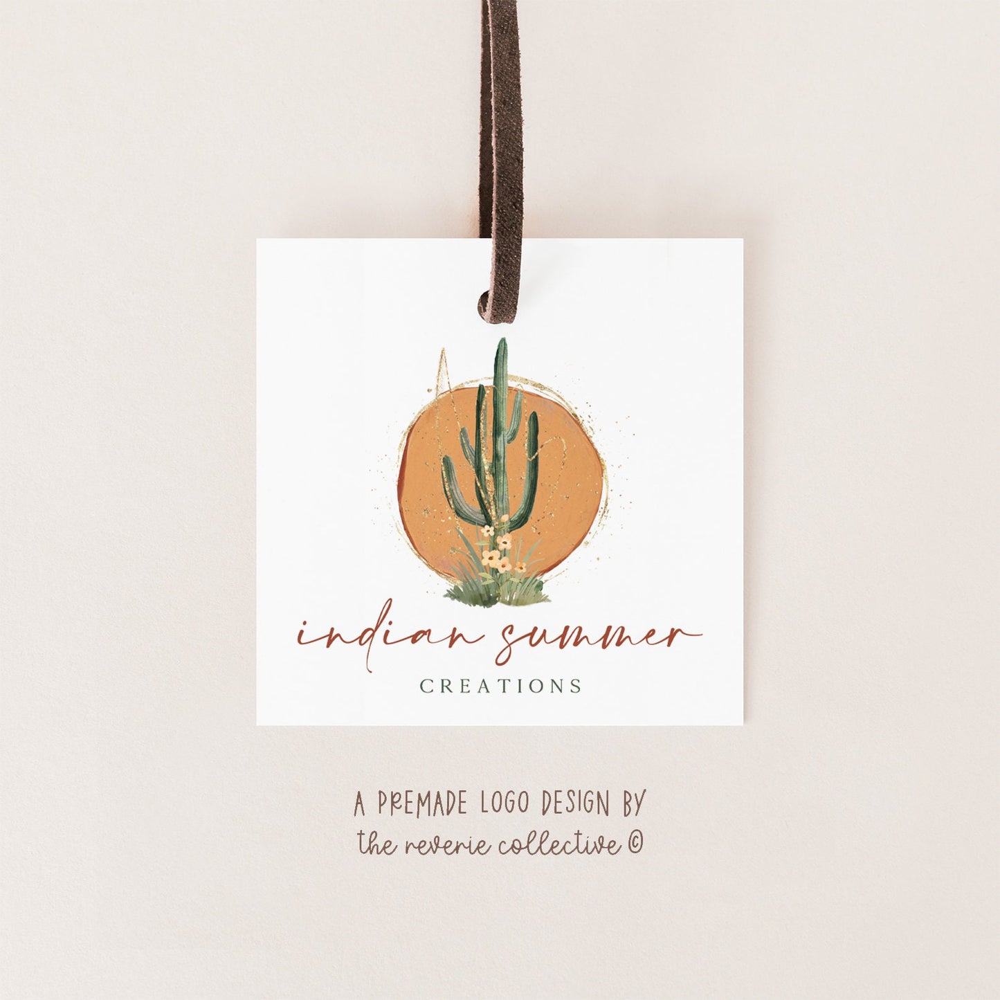 Indian Summer | Premade Logo Design | Cactus, Desert, Bohemian