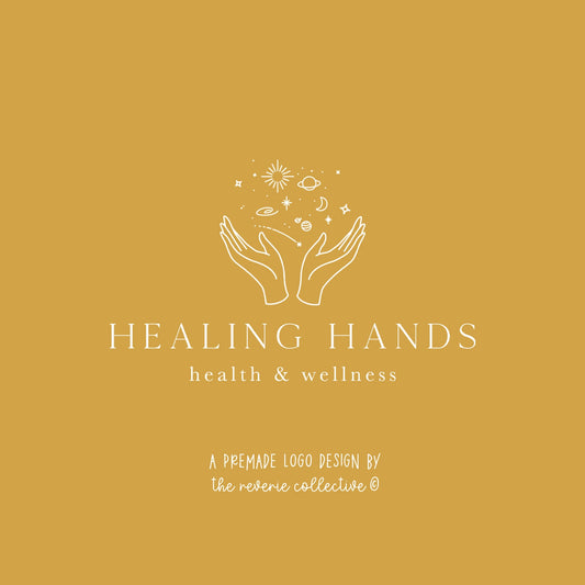 Healing Hands | Premade Logo Design | Boho, Moon, Stars, Celestial