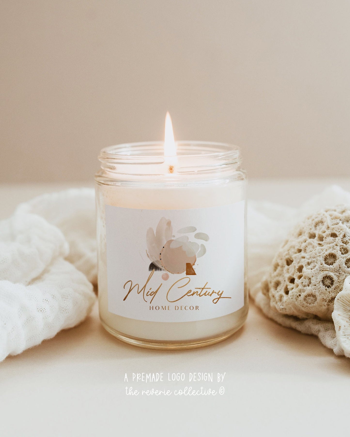 Mid Century | Premade Logo Design | Boho, Modern, Neutral Abstract