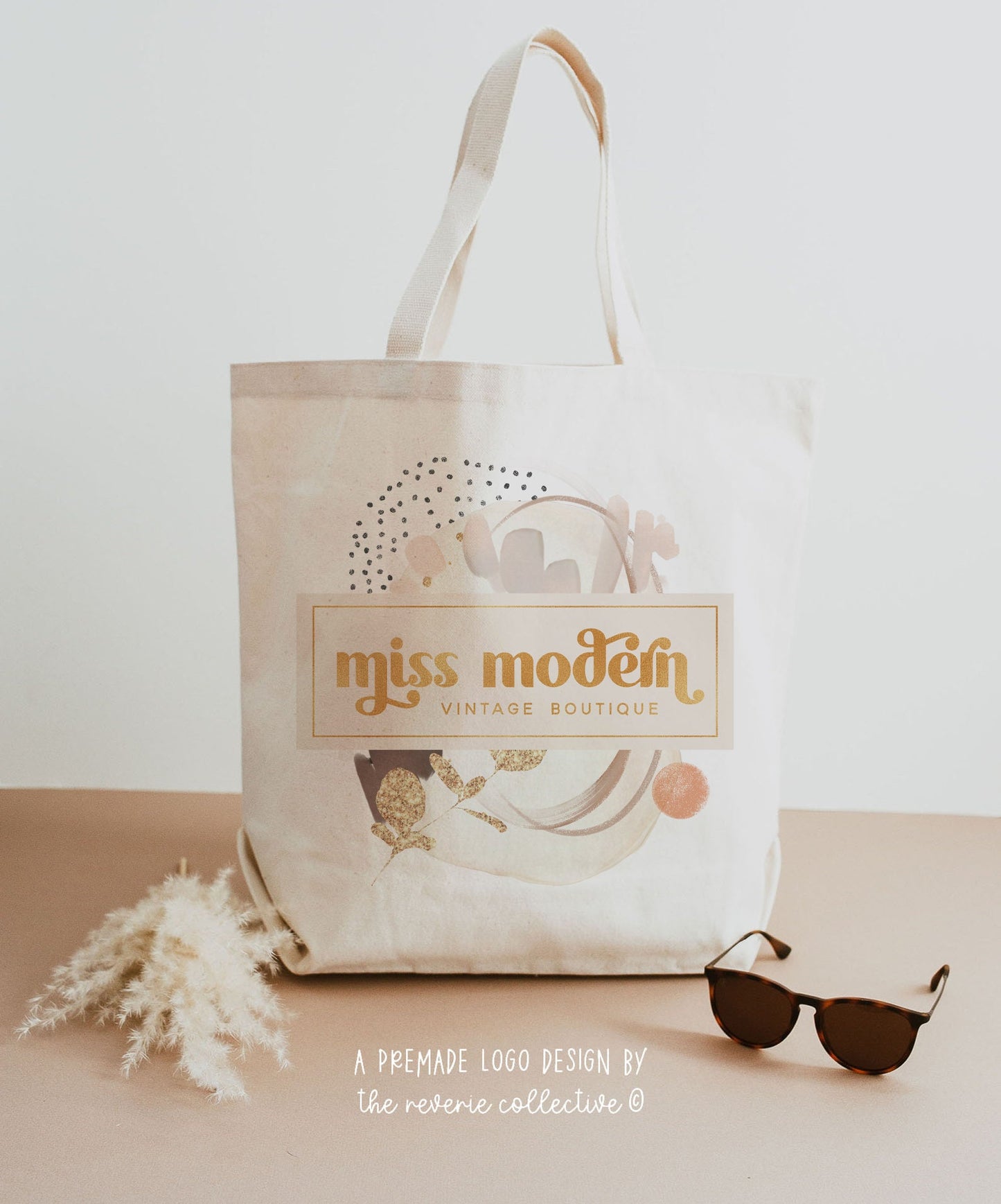 Miss Modern | Premade Logo Design | Boho, Midcentury, Neutral Abstract