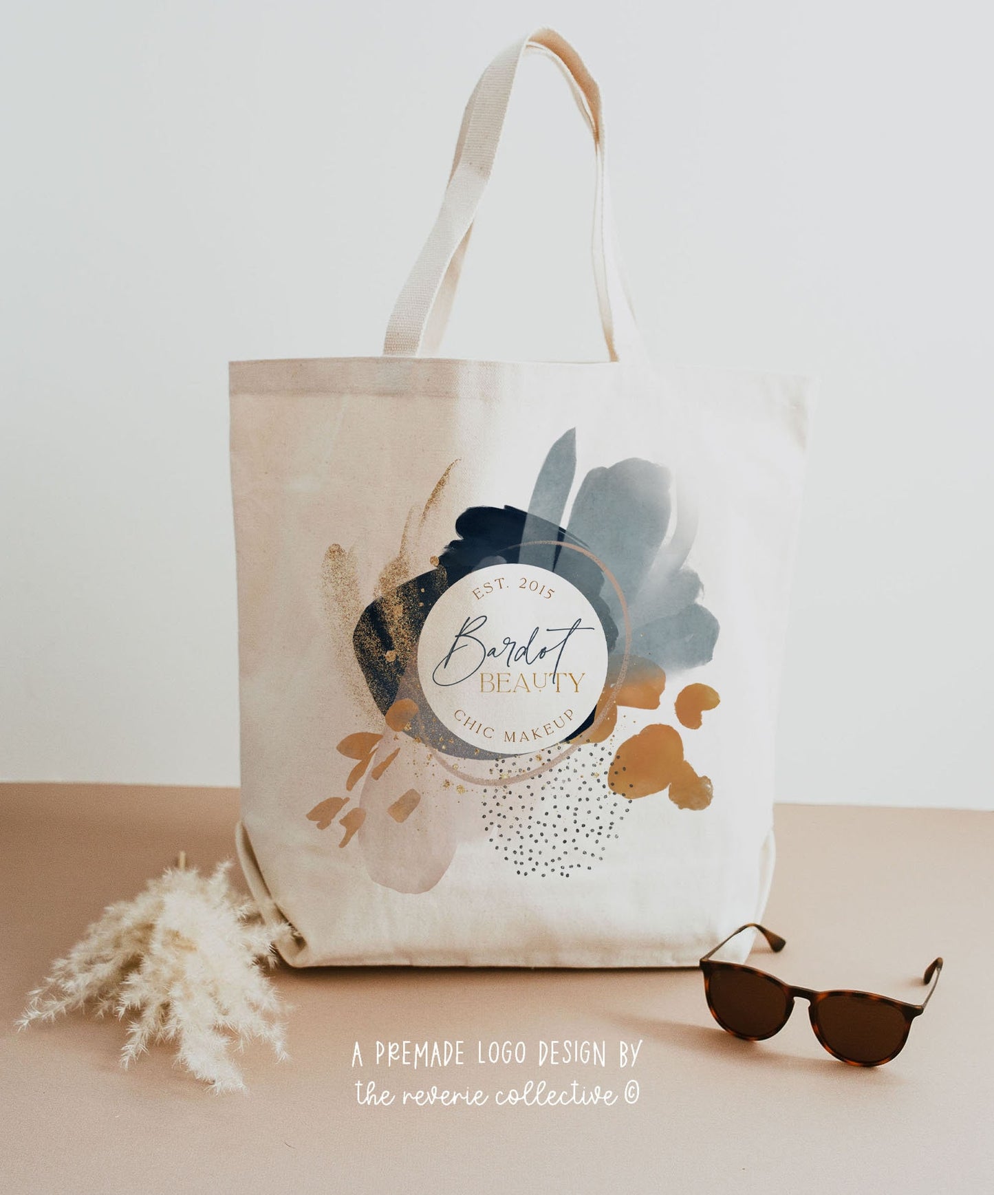 Bardot Beauty | Premade Logo Design | Boho, Messy Abstract, Midcentury Modern