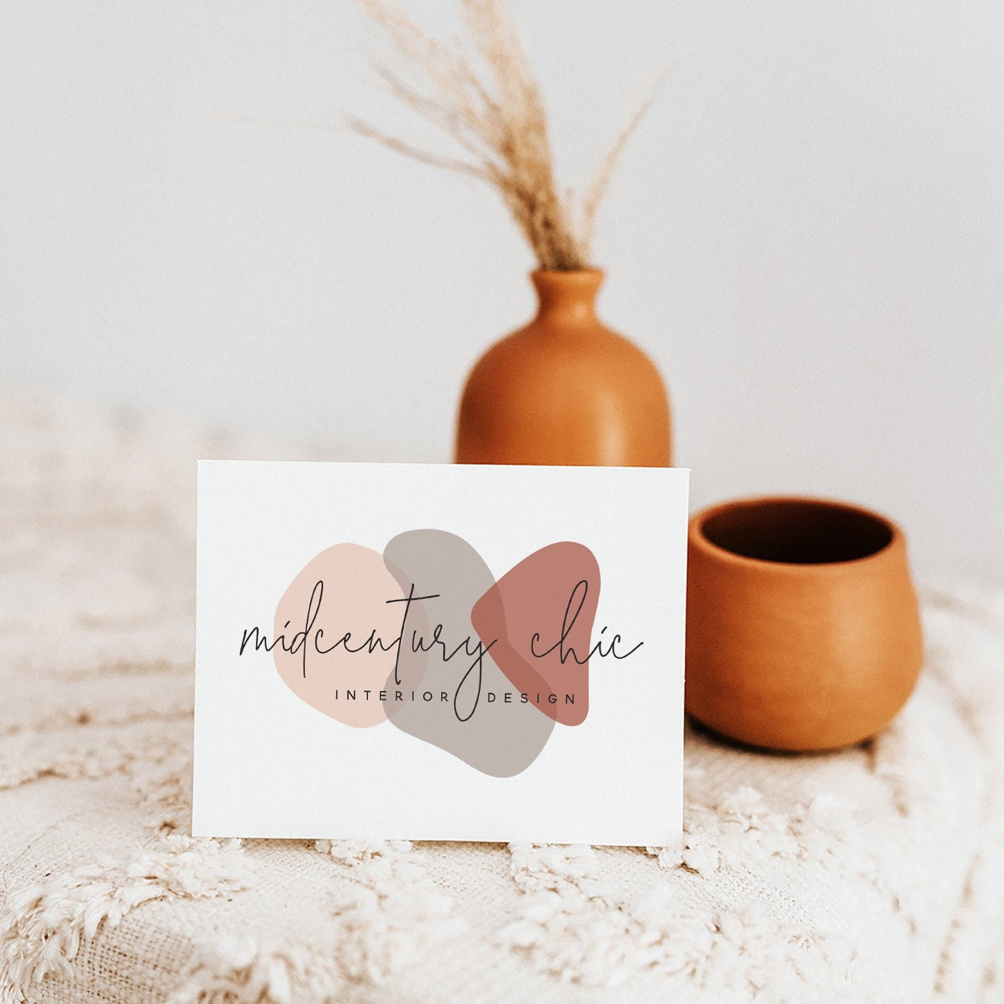 Midcentury Chic | Premade Logo Design | Boho, Neutral Abstract, Modern