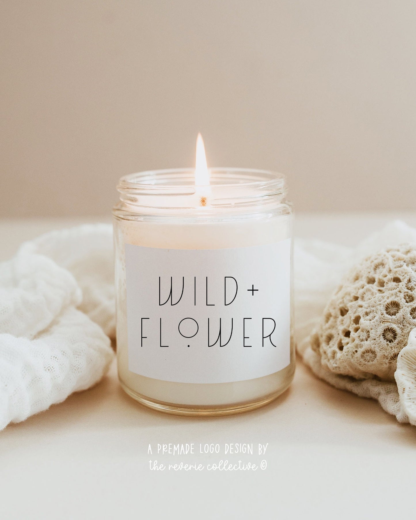 Wild + Flower | Premade Logo Design | Text Only, Modern, Bohemian, Art Deco, Boho
