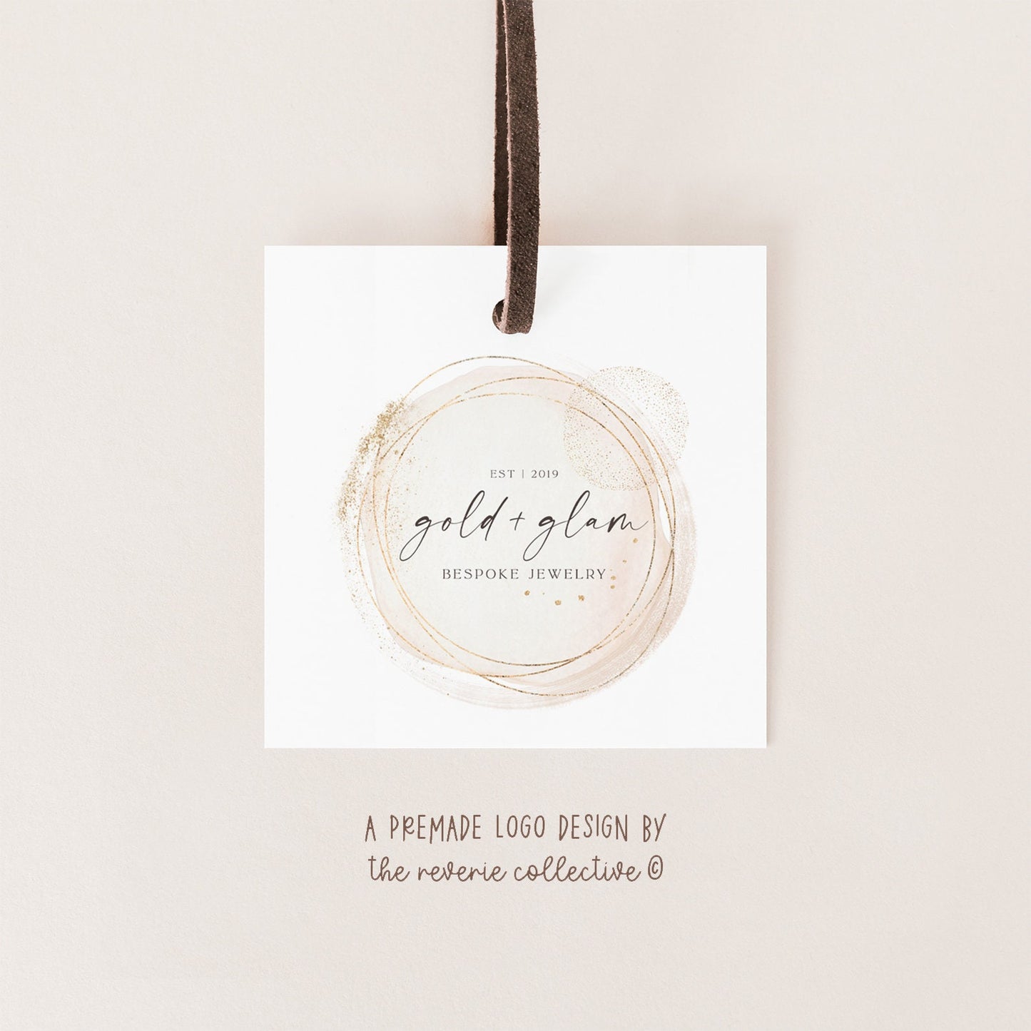 Gold + Glam | Premade Logo Design | Boho, Romantic, Soft Neutral, Jewelry
