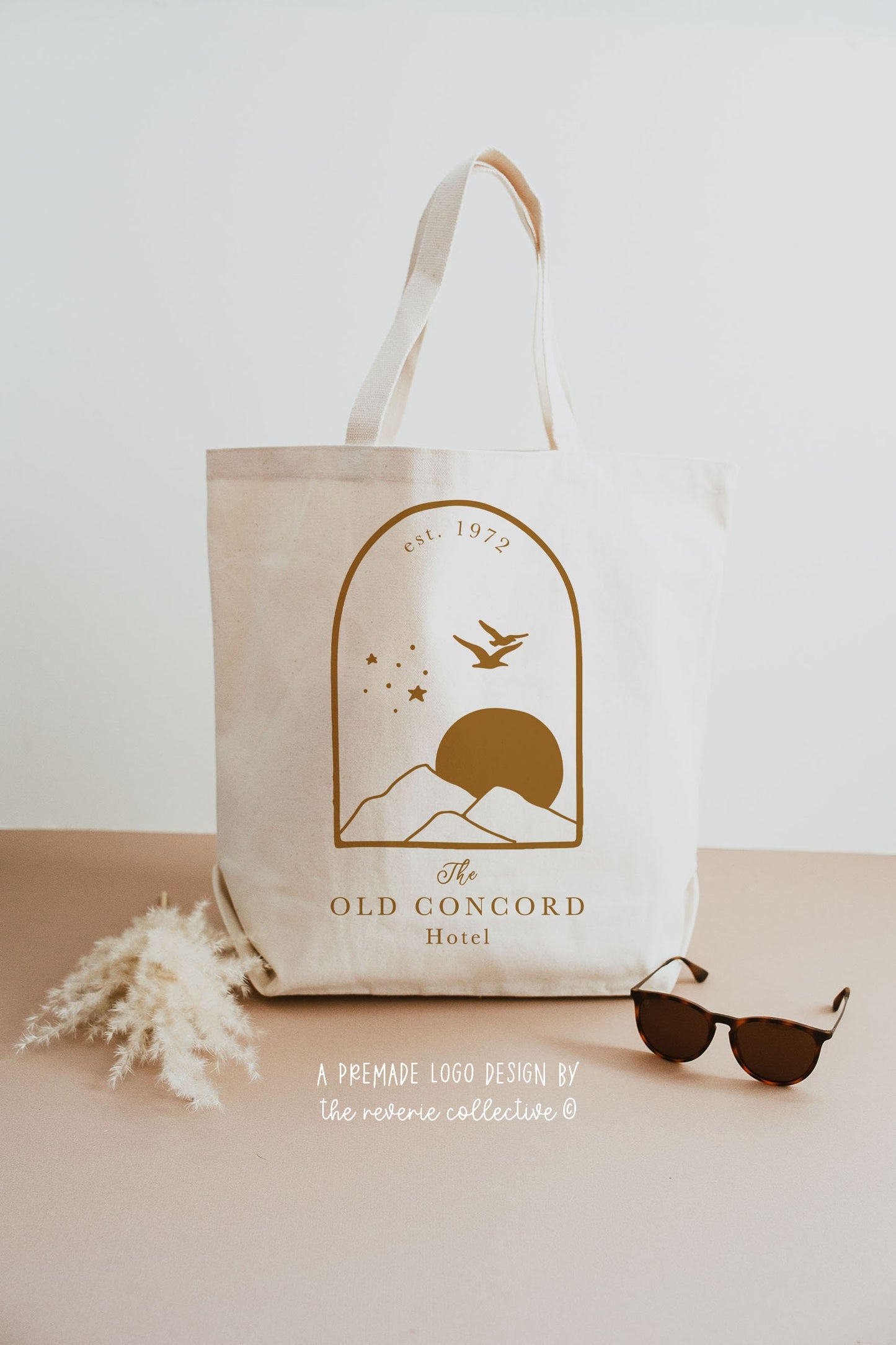 Old Concord Hotel | Premade Logo Design | Mountain, Bohemian, Line Art