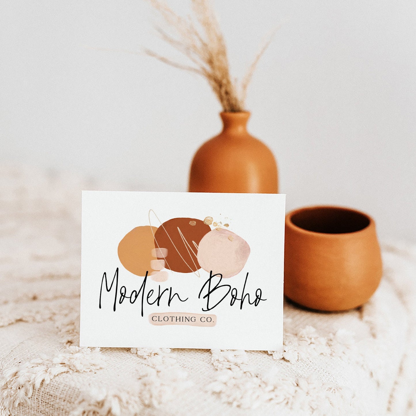 Modern Boho | Premade Logo Design | Abstract, Neutral, Mid Century