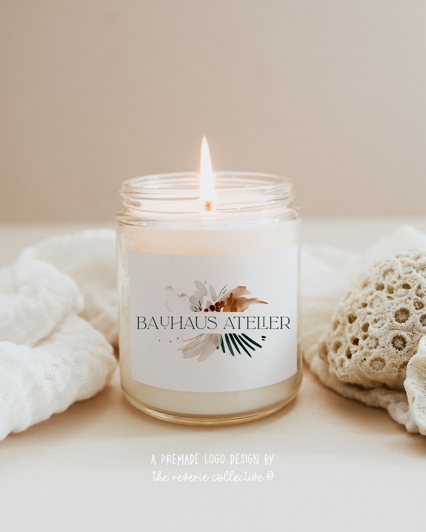 Bauhaus Atelier | Premade Logo Design | Boho, Abstract, Watercolor