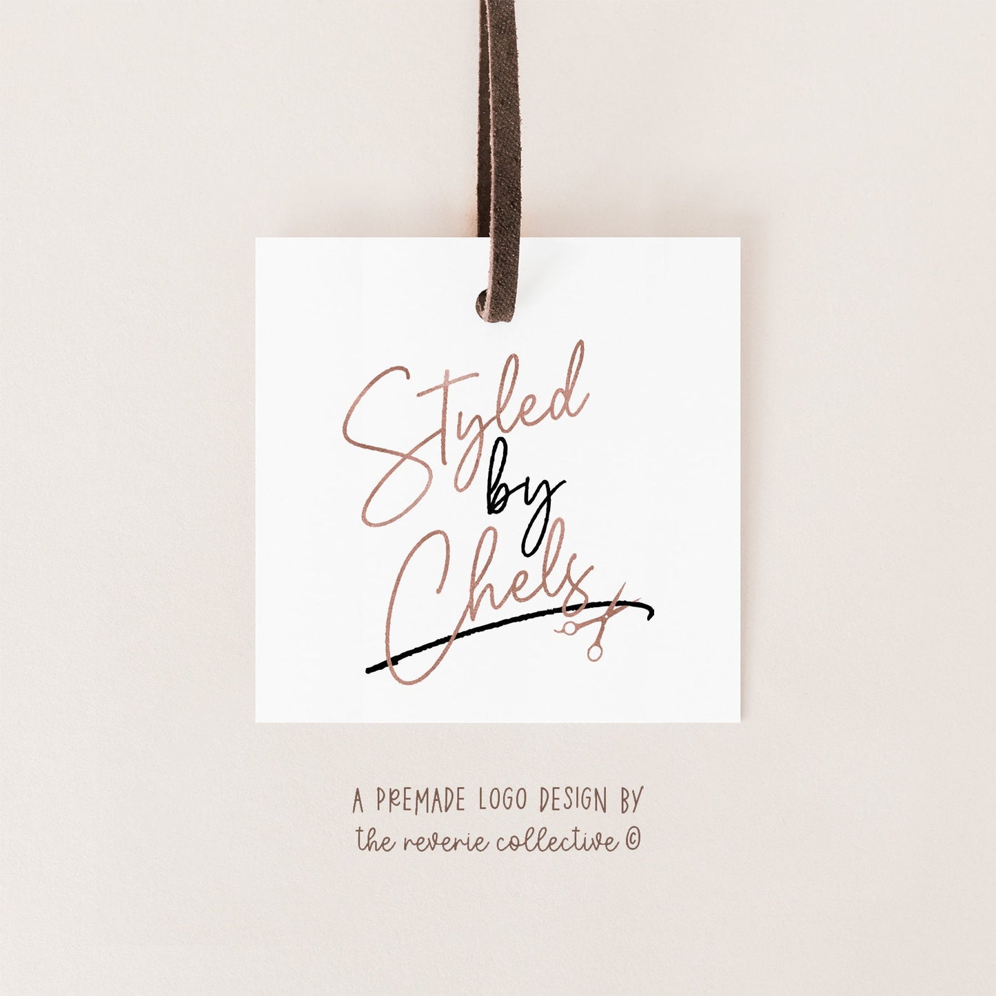 Styled By Chels | Premade Logo Design | Hairstylist, Scissors, Beauty, Hair Salon