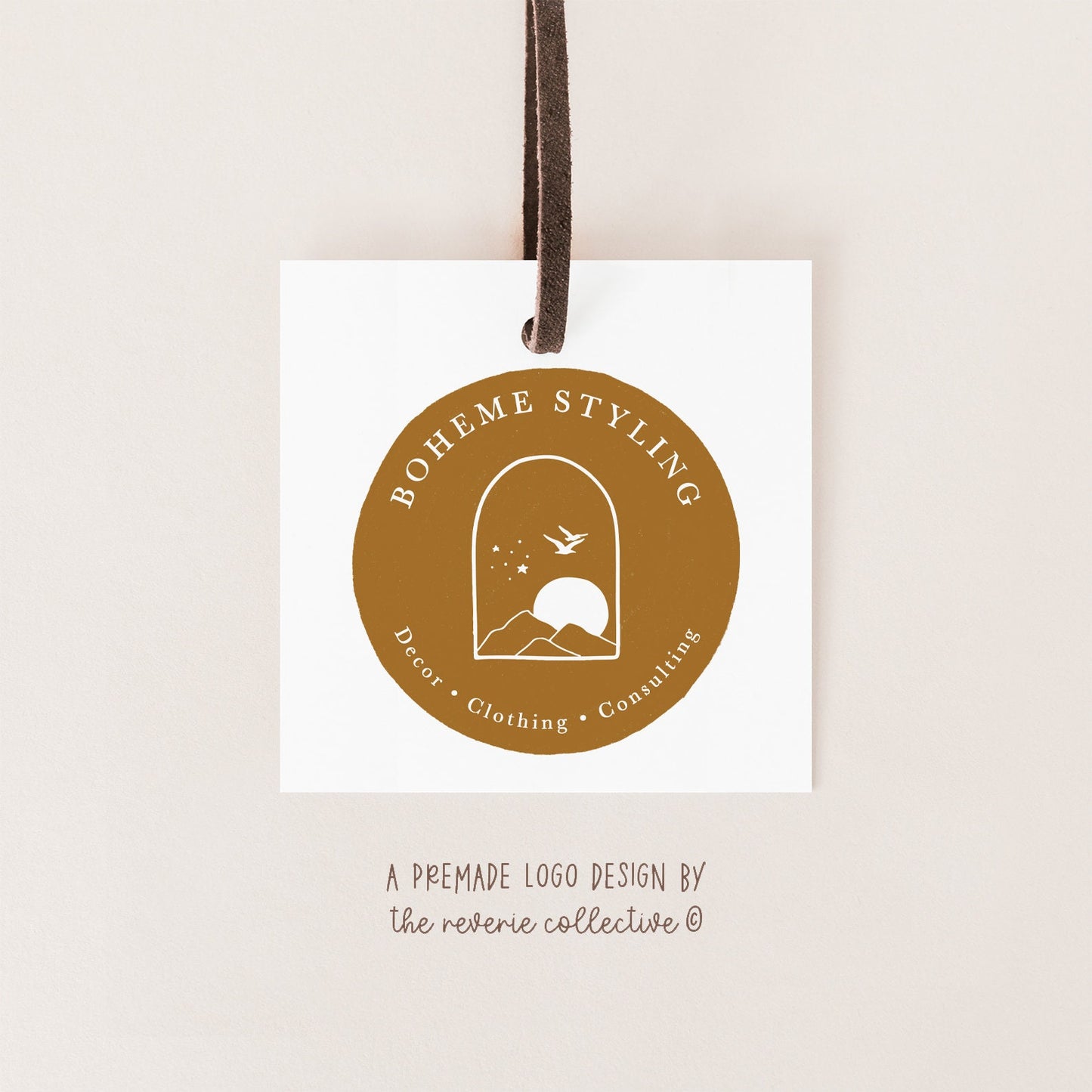 Boheme Styling | Premade Logo Design | Abstract Boho, Mountain, Line Art