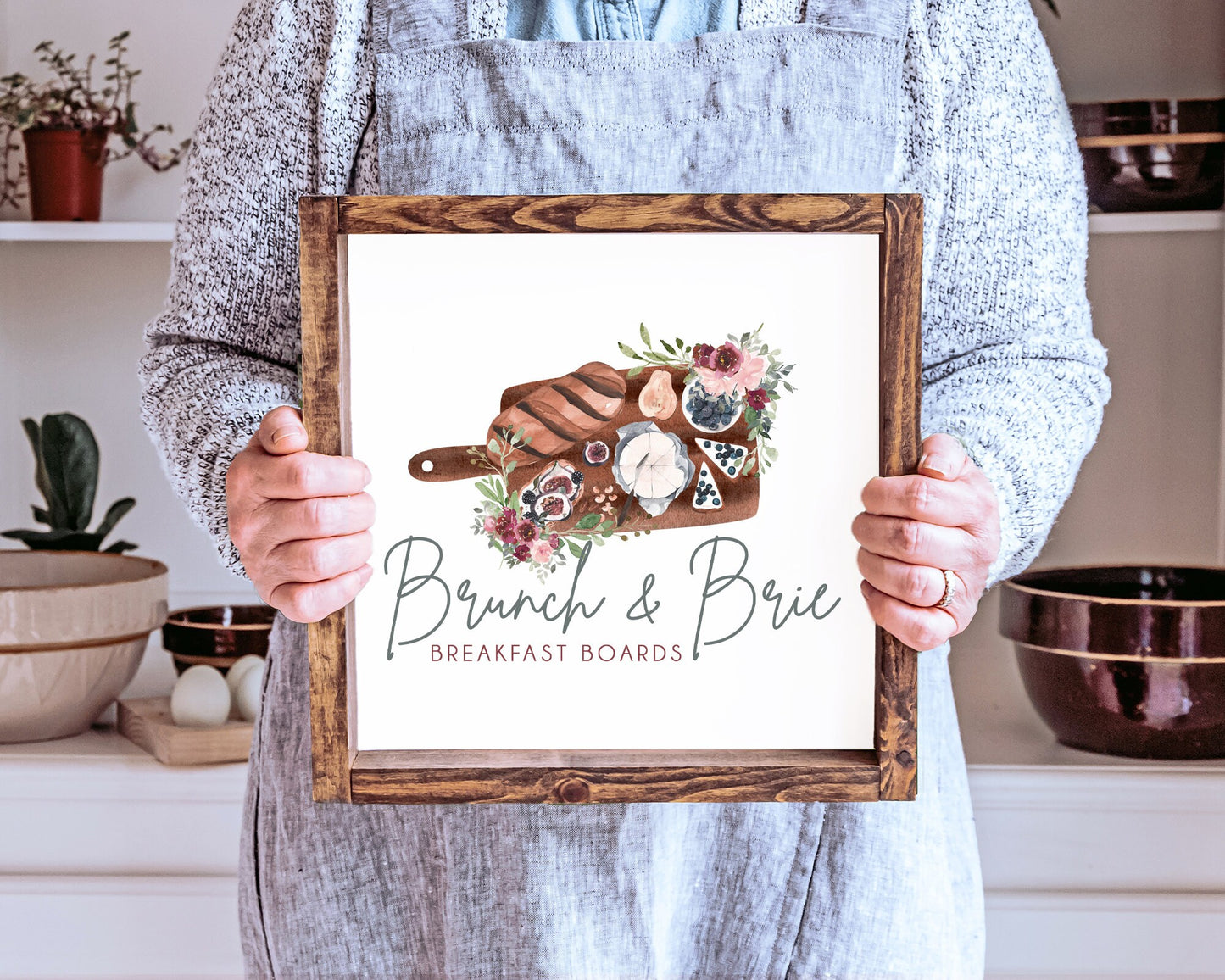 Brunch & Brie | Premade Logo Design | Charcuterie, Cheese Board, Brunch, Food